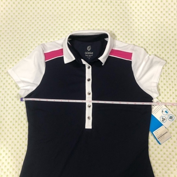 GG BLUE - WOMEN’S DYLAN SHORT SLEEVE ATHLETIC TOP COLOR BLOCK NWT - Picture 4 of 11